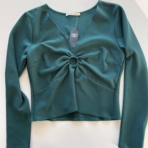 Abercrombie & Fitch Dark Green Long Sleeve Top